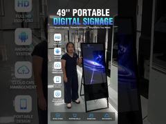 Schermo da pavimento con display digitale portatile ultra sottile da 49" di fabbrica. Schermo da pavimento con controllo cloud Android