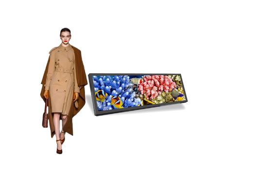 qualità  Custom Stretched Bar LCD Display , Digital Shelf Display Supermarket fabbrica