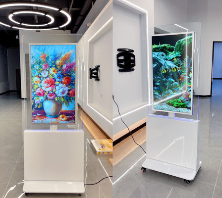 qualità  Customized Floor Stand 4K Digital Signage Display and Player Tempered Glass Digital Signage fabbrica