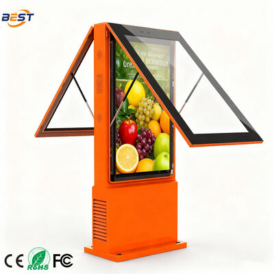 qualità  Double-sided IP65 Waterproof Outdoor LCD Digital Signage with 10-Point Capacitive Touch for Hotel Lobby and Events fabbrica