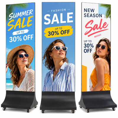 Qualità  Outdoor LED Poster Display 640x1600mm P2.5 4500nits IP65 Weatherproof Advertising Screen Fabbrica