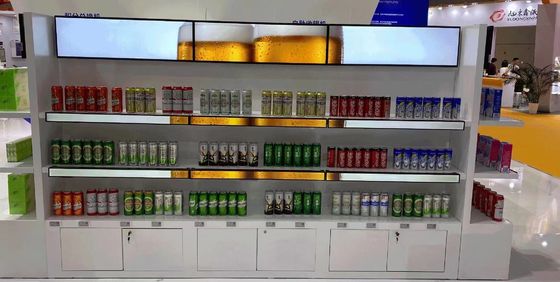 Display LCD a bordo del supermercato Display LCD a lunghezza estesa Multi linguaggio Display pubblicitario
