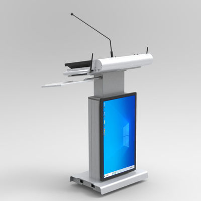 Podio multimediale wireless con microfono e altoparlante 32" schermo frontale