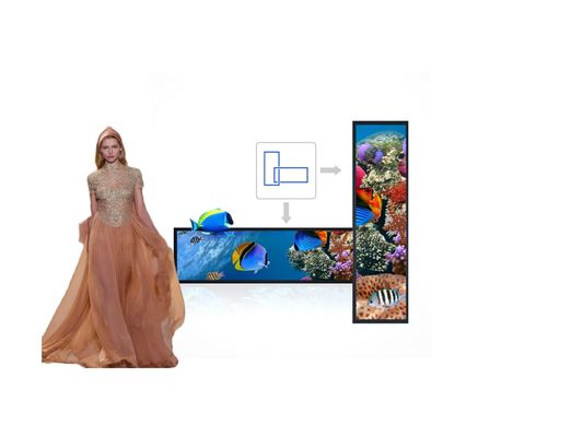 Retail Store Stretched Bar LCD Display Customized Ultra Wide LCD Shelf Display Display Display per il rivenditore