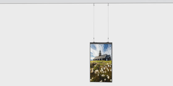 Alto luminosità tabellone dei menu ultra sottile lettore pubblicitario digitale doppio schermo finestra appesa display LCD a doppio lato