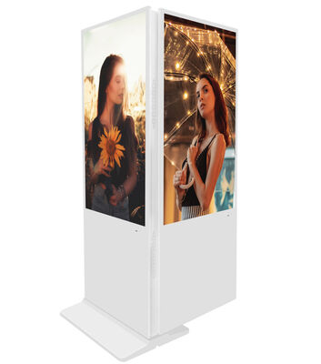 Display LCD a doppio lato con segnaletica digitale con luminosità di 350 Cd/m2 e sistema operativo Android