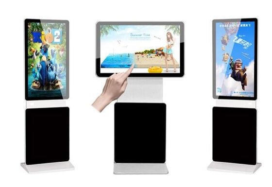 Chiosco touch screen interno con display LCD verticale a segnaletica digitale a risoluzione 2K e luminosità 350 Cd/m2