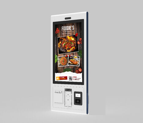 Chiosco self-service touch screen da 32 pollici con scansione di codici QR e sistema operativo Android per l'ordinazione di cibo POS