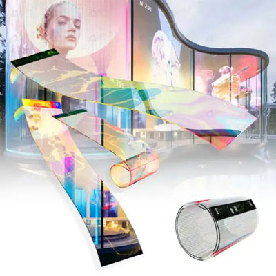 Display trasparente flessibile a film a LED con resistenza all'acqua IP65 per soluzioni visive per mostre/billboard/retail