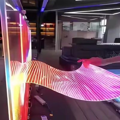 16 9 Proporzione di aspetto Ultra-sottile 3,9 mm trasparente schermo a pellicola LED per l'installazione di pareti di vetro