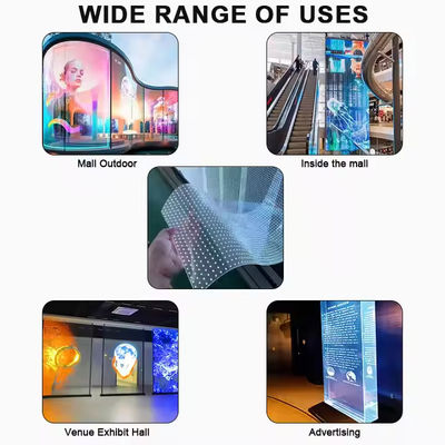 Ultra-sottile 3,9 mm Disegno di film LED ad alta trasparenza 85% Trasmissione luminosa 5000 nits Luminosità