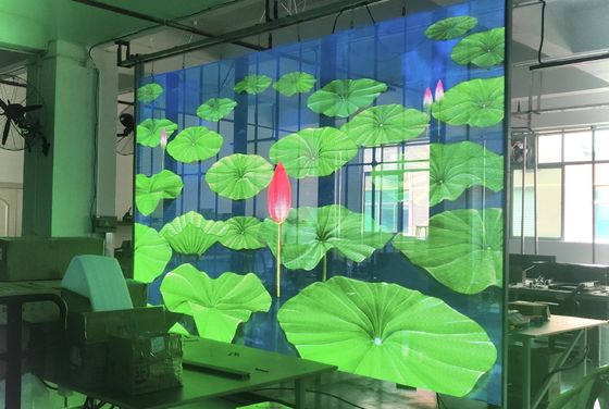 Ultra-sottile curtain LED pieghevole video parete 3,9 mm spessore 80% trasmissione della luce adatto per le superfici curve