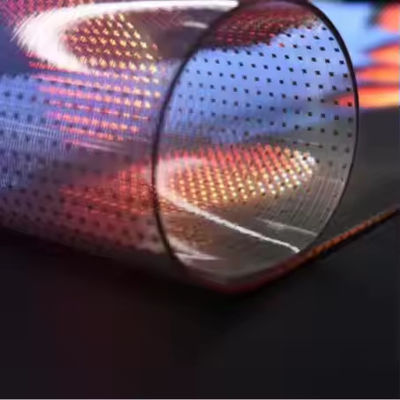 Parete di vetro creativo trasparente schermo a LED 80% Trasmissione luminosa 5000nits Luminosità Disegno pieghevole