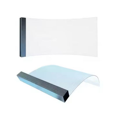 IP43 Acqua resistente vetro muro di tenda pubblicitario film LED 5000nits Luminosità 3840Hz Refresh rate Verticale≥140° angolo di visione