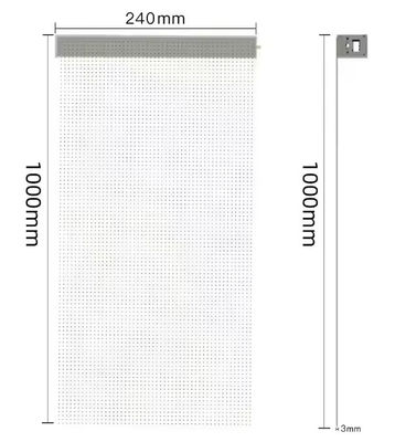 Elegante schermo a pellicola trasparente a LED Alta trasparenza 85% 5000nits Luminosità Ultra-sottile 3.9mm Disegno Dimensioni personalizzabili