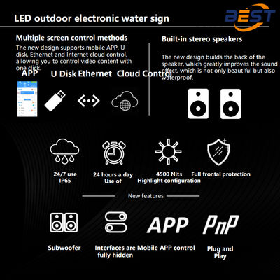 Tabella menù digitale esterna con batteria 4500Nits IP65 impermeabile e ampia gamma di temperature -25°C~55°C