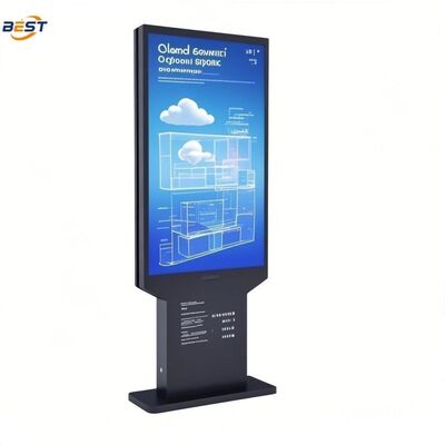 Segnaletica digitale LCD per esterni con vetro temperato IK10 di spessore 30 mm e resistente alle intemperie IP66 per la pubblicità