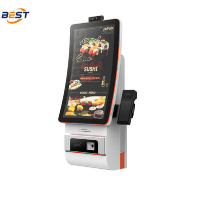Chiosco di ordinazione self-service montato a parete con 10-point Capacitive Touch e sistema POS Android per ristoranti