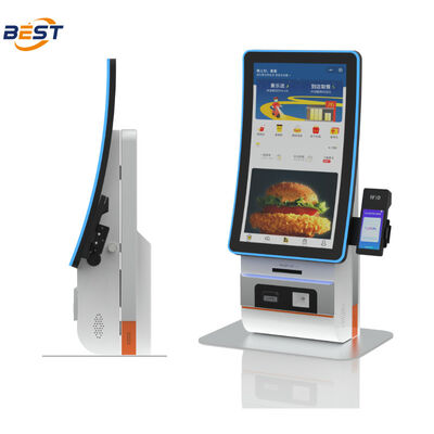 Chiosco di ordinazione self-service montato a parete con 10-point Capacitive Touch e sistema POS Android per ristoranti