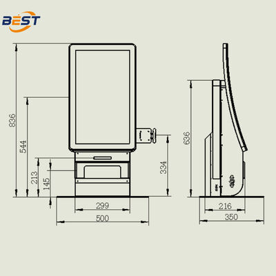 21Chiosco di ordinazione self-service da 0,5 pollici con 10-point Capacitive Touch e Intel Core I3 CPU POS System