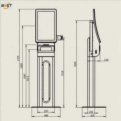 Chiosco per ordinazioni self-service da pavimento con touch capacitivo a 10 punti e risoluzione 1920*1080