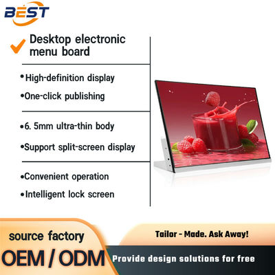 Display digitale del menu per ristoranti Indoor LCD Screen USB Ultra Thin Alta luminosità