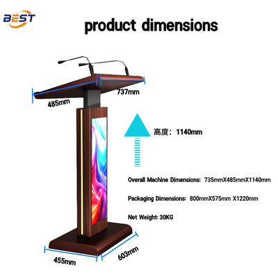 Podio multimediale con touchscreen multipunto, risoluzione 560*1920 e altoparlanti integrati da 8Ω