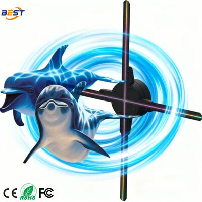 Ventilatore Olografico LED con 768 perline LED, 3740nit di luminosità e angolo di visione di 176° per applicazioni interne