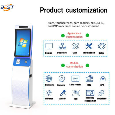 1920X1080 Risoluzione Chiosco di ordinazione self-service con tocco capacitivo 10 punti e modulari add-ons