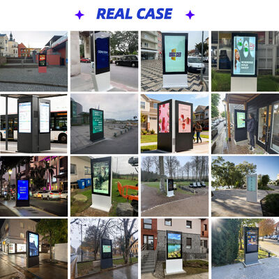 Display LCD a segnaletica digitale a doppia faccia IP65 impermeabile con durata di vita di 50000 ore per uso all'aperto