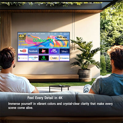 TV da esterno impermeabile IP55/IP66 con risoluzione 4K Ultra HD e luminosità elevata di 1500-3000 nit per display commerciali