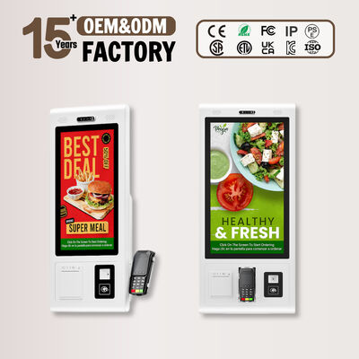 Dimensione del display da 21.5 a 32 Self Order Kiosk Offre funzionalità di self-service con POS e sistema di inventario di integrazione