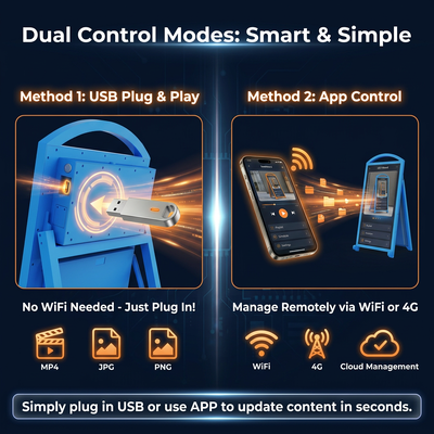 Display mobile a LED per esterni P2.5 con elevata luminosità da 4500 nit e segnaletica LED portatile alimentato a batteria da 65.000 mAh