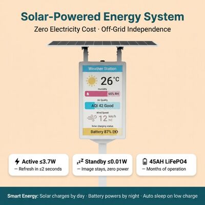 31Display in carta elettronica CMYKW da 0,5 pollici con protezione IP65 per segnaletica solare esterna