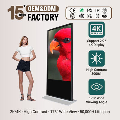 Segnaletica digitale LCD da pavimento per interni | Chiosco touch screen 4K