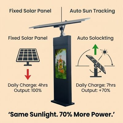 Segnaletica digitale con tracciamento solare | Inseguimento automatico del sole | IP65| Fuori dalla griglia