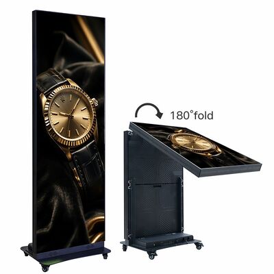 P2.0 Display per poster a LED pieghevole portatile per esterni 640x1920mm Stand in lega di alluminio