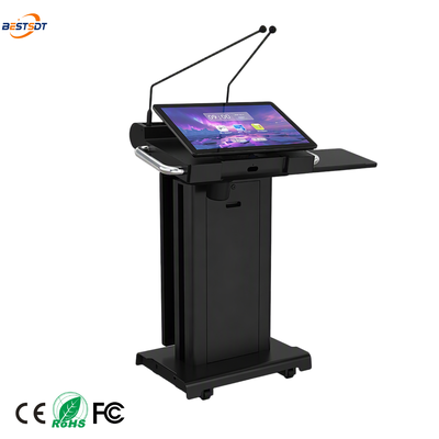 Leggio anteriore a 32 pollici della segnaletica del touch screen a 23,6 pollici 4K PCAP del podio astuto nero di alta luminosità per la conferenza