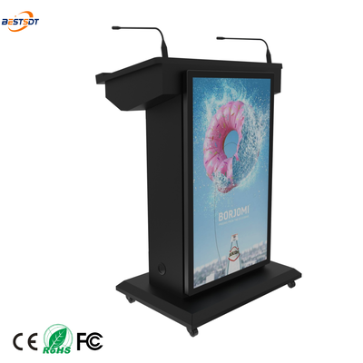 Podio Elettronico Mobile con Display Verticale da 43 Pollici e Touchscreen Capacitivo da 21,5 Pollici con Ruote Bloccabili