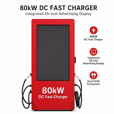 Stazione di ricarica rapida DC da 80kW CCS1 CCS2 Display pubblicitario LCD per esterni OCPP 1.6J 150-1000V
