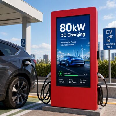 Stazione di ricarica rapida DC da 80kW CCS1 CCS2 Display pubblicitario LCD per esterni OCPP 1.6J 150-1000V