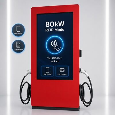 Stazione di ricarica rapida DC da 80kW CCS1 CCS2 Display pubblicitario LCD per esterni OCPP 1.6J 150-1000V