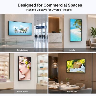 Schermo light box a parete da 43 49 55 65 75 pollici, display pubblicitario Android 4K 2000 Nit