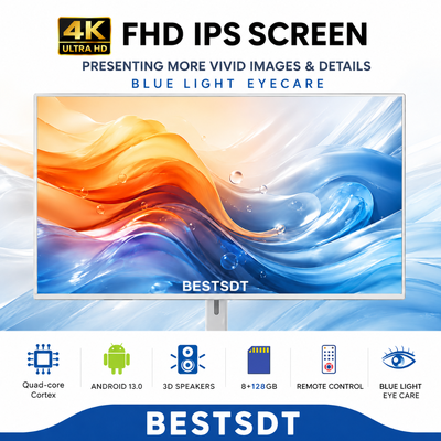32 pollici Android 13 con batteria Mobile Smart Screen Touch Digital Signage 4K IPS 8GB 128GB