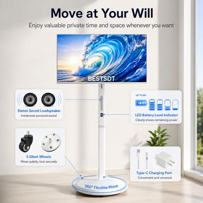 32 pollici Android 13 con batteria Mobile Smart Screen Touch Digital Signage 4K IPS 8GB 128GB