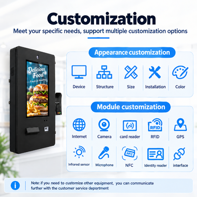 Terminale del modulo audio della fotocamera dello scanner della stampante di pagamento del chiosco di ordinazione self-service multifunzionale