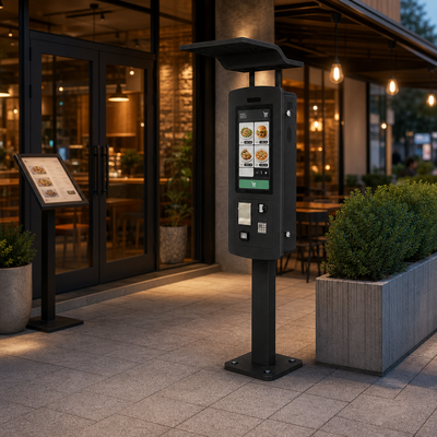 Chiosco per ordinazioni Drive-Through da 32 pollici per esterni IP65 2500 nits da terra per catene di fast food