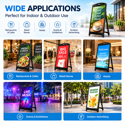 Display per poster a LED per esterni 3X3 P2.5 4500nits IP65 Segnale A-Board digitale alimentato a batteria
