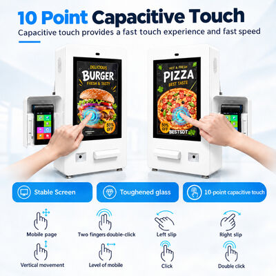 Drive-Thru Self-Service Ordering Payment Kiosk Built-In Printer QR Code Scanner
